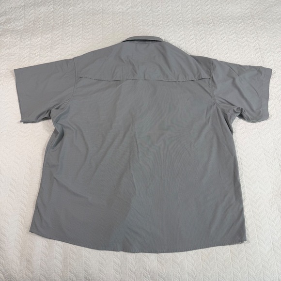 PONCHO Mens 3XL Regular Fit Striped Short Sleeve Shirt Magnetic Pockets EUC - Picture 4 of 15